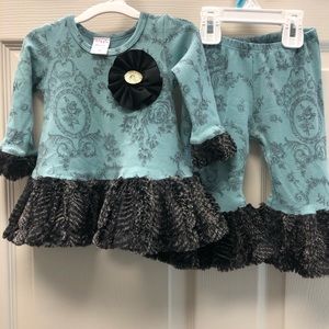 Giggle Moon Fur Tunic Set